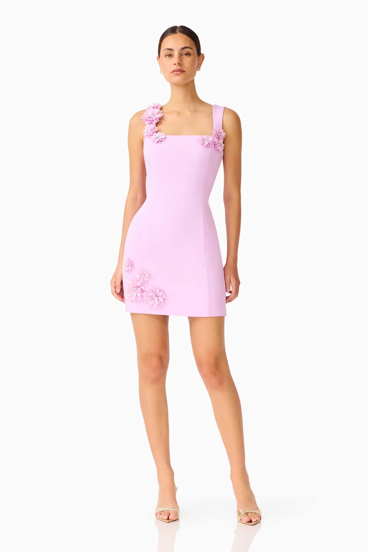 Elliatt Trompe 3D Mini Dress in Purple