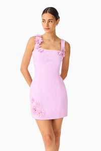 Elliatt Trompe 3D Mini Dress in Purple