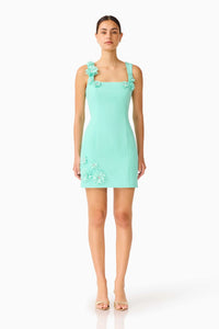 Elliatt Trompe 3D Mini Dress in Mint Green