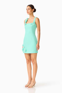 Elliatt Trompe 3D Mini Dress in Mint Green