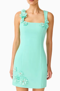 Elliatt Trompe 3D Mini Dress in Mint Green