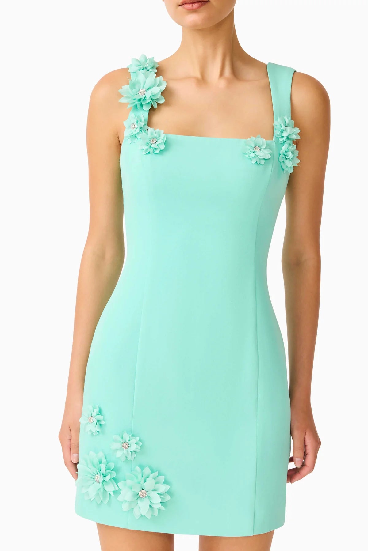Elliatt Trompe 3D Mini Dress in Mint Green