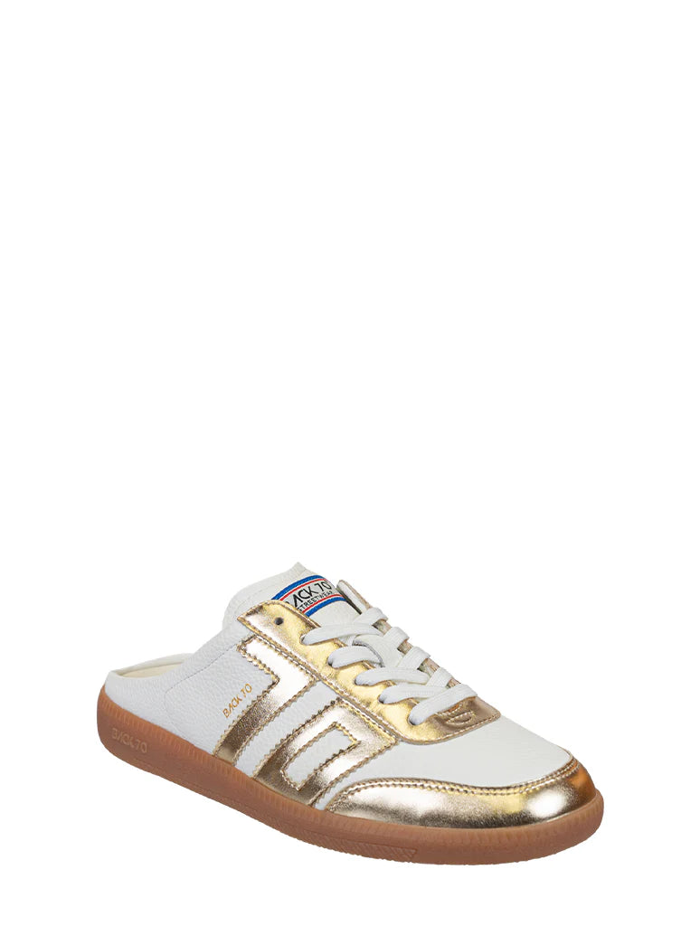 BACK 70 Easter Backless Sneaker in Metallic Gold