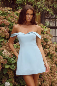 Runaway The Label Ebony Mini Dress in Light Blue