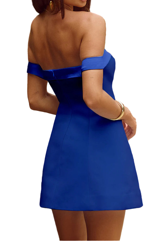 Runaway The Label Ebony Mini Dress in Royal Blue