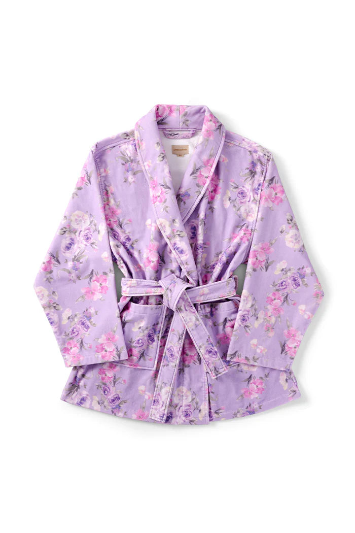 Love Shack Fancy Indie Cotton Bath Robe in Hibiscus