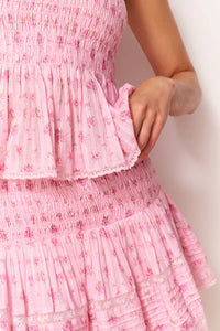 Love Shack Fancy Elin Floral Cotton Voile Skirt