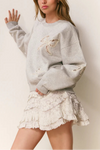 Love Shack Fancy Linetta Lace Bow Pullover
