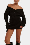 Runaway The Label Emilia Knit Top & Mini Skirt Set in Black