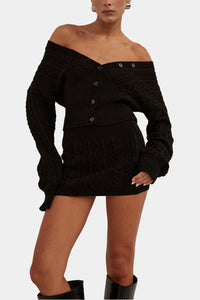 Runaway The Label Emilia Knit Top & Mini Skirt Set in Black