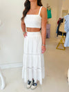 Eyelet Cropped Skirt Set