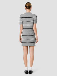 French Connection Mason Knit Varsity Stripe Polo Mini Dress