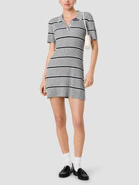 French Connection Mason Knit Varsity Stripe Polo Mini Dress