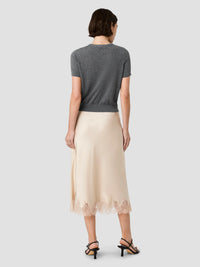 French Connection Ennis Lace Satin Midi Skirt