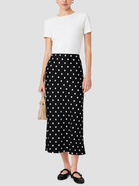 French Connection Ennis Satin Polka Dot Midi Skirt
