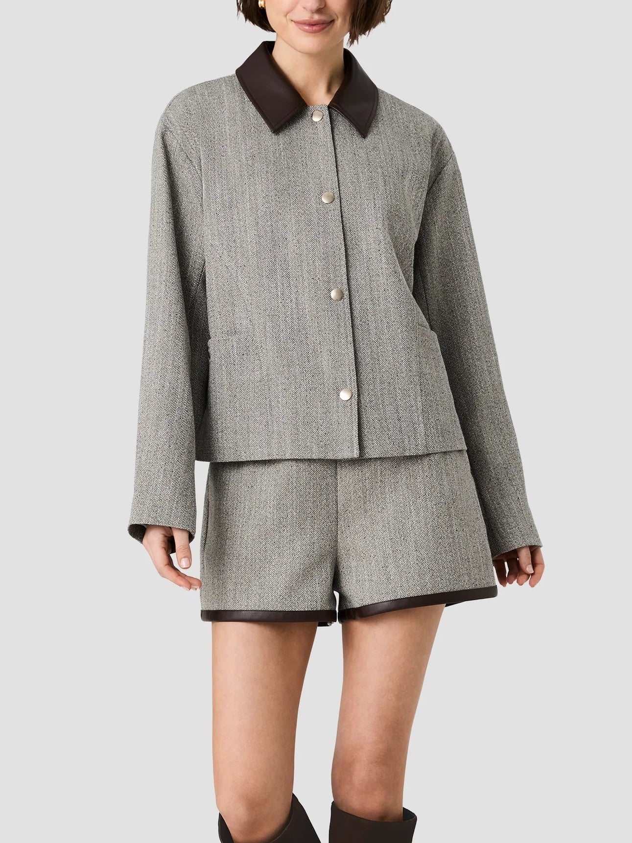 French Connection Speckled Herringbone Jacket