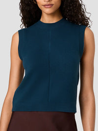 French Connection Babysoft Tick Crew Neck Top in Deep Teal