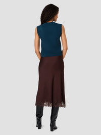 French Connection Babysoft Tick Crew Neck Top in Deep Teal