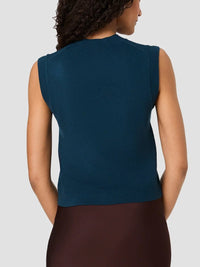 French Connection Babysoft Tick Crew Neck Top in Deep Teal
