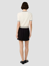 French Connection Babysoft Short Sleeve Rib Stripe Top