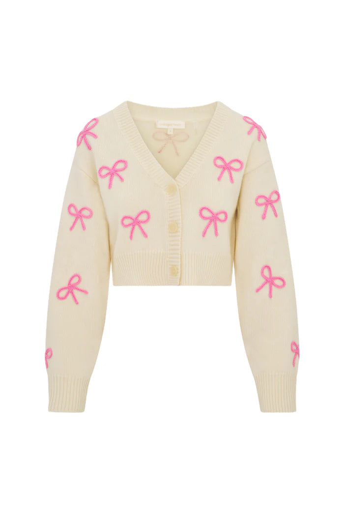 Love Shack Fancy Francette Bow Cardigan