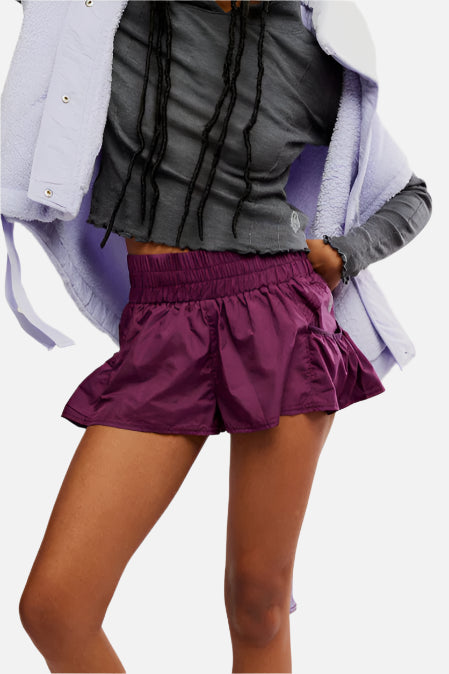 FP Movement Get Your Flirt On Shorts in Black Cherry