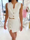 Saige Wavy Cut Out Skirt Vest & Skirt Set