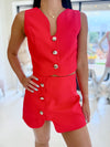 Jayce Wavy Cut Out Skirt Vest & Skirt Set