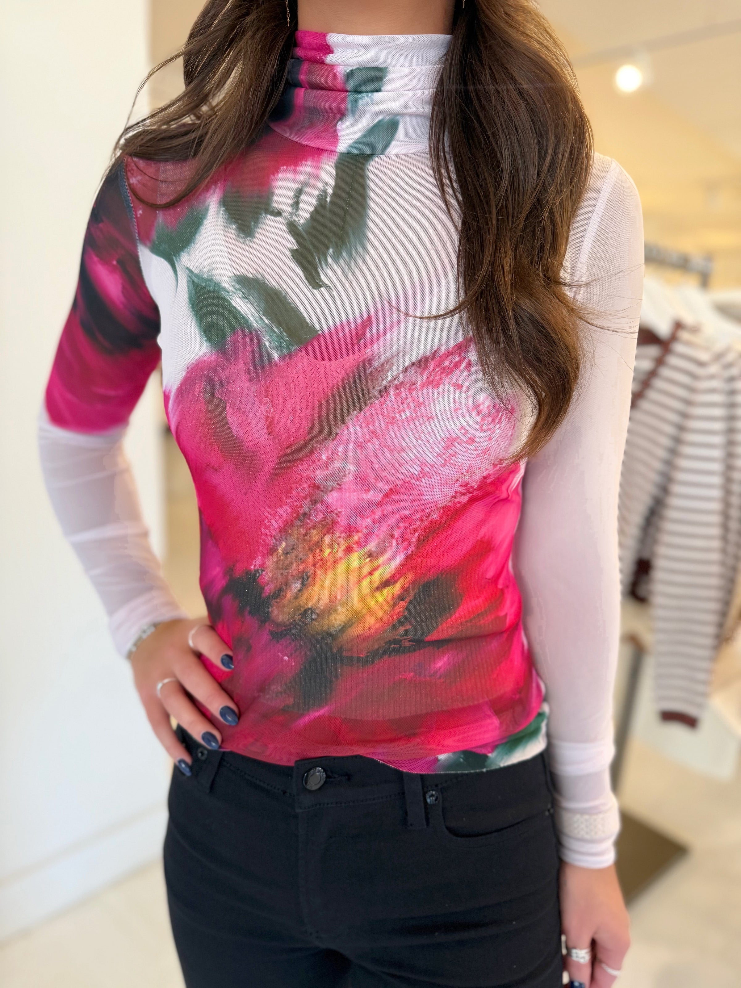 AFRM Zadie Top in Ivory Blossom