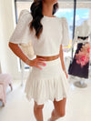 Emmett Eyelet Top & Mini Skirt Set