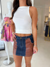 Susan Denim Contrast Mini Skirt