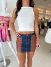 Susan Denim Contrast Mini Skirt