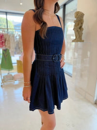 Kinsley Belted Pintuck Mini Dress