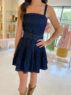 Kinsley Belted Pintuck Mini Dress