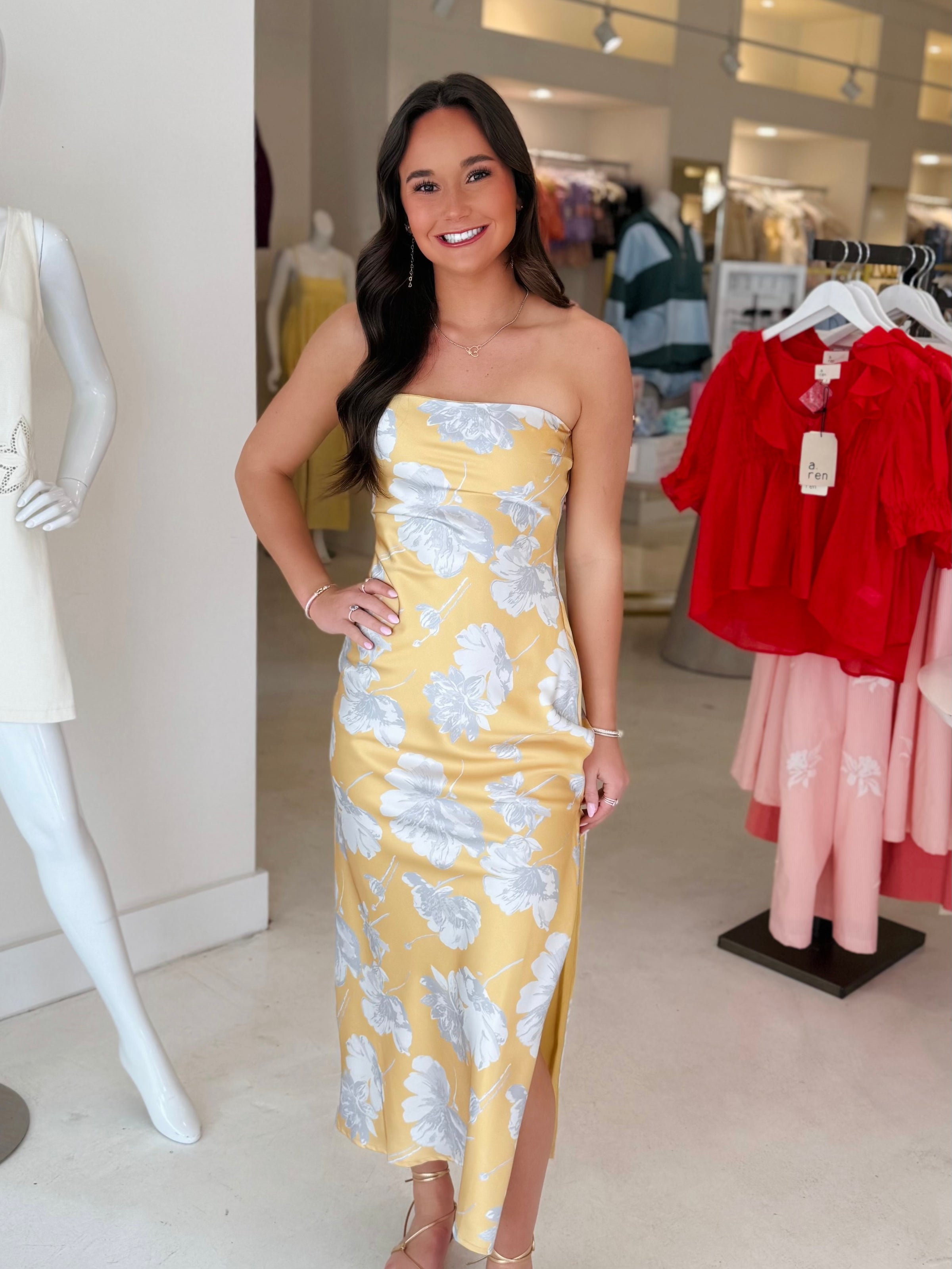 Whitney Strapless Midi Dress