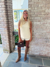 French Connection Structured Taffeta A-Line Top & Relaxed Shorts Set