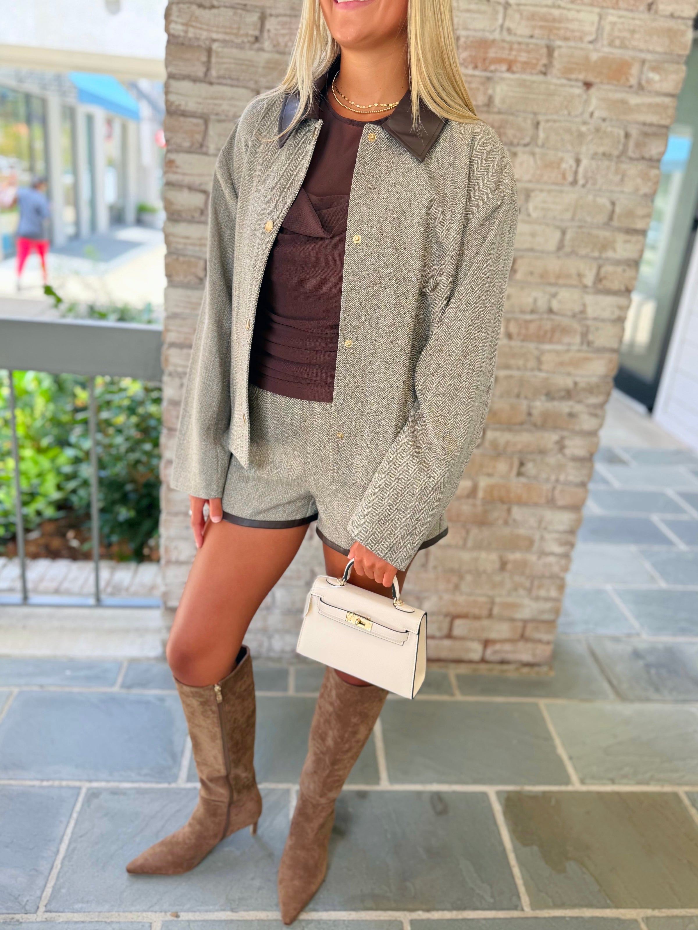 French Connection Speckled Herringbone Jacket