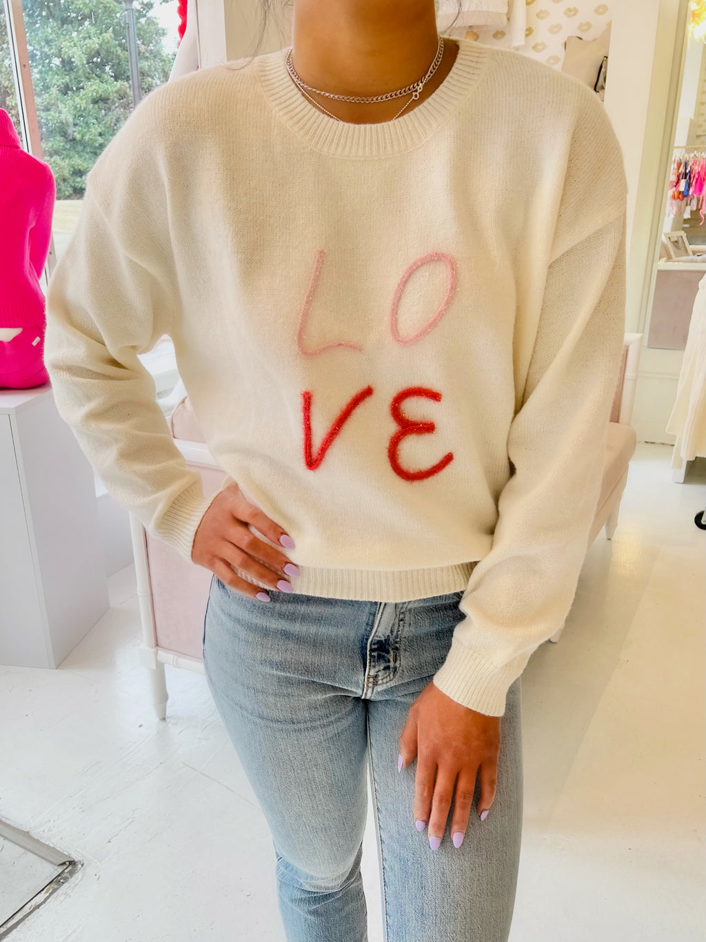 Val "LOVE" Pullover Sweater