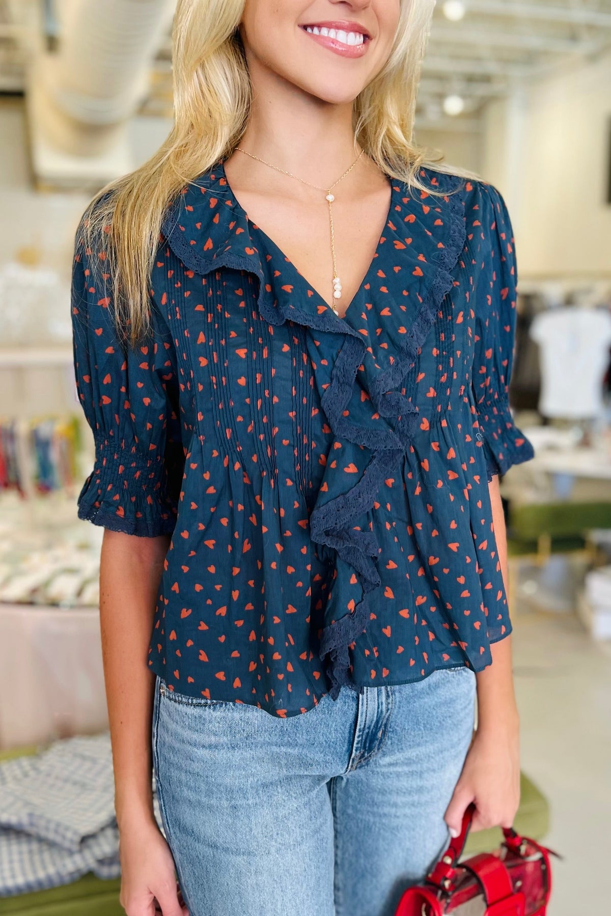 Strawberry Paris Greta Printed Top