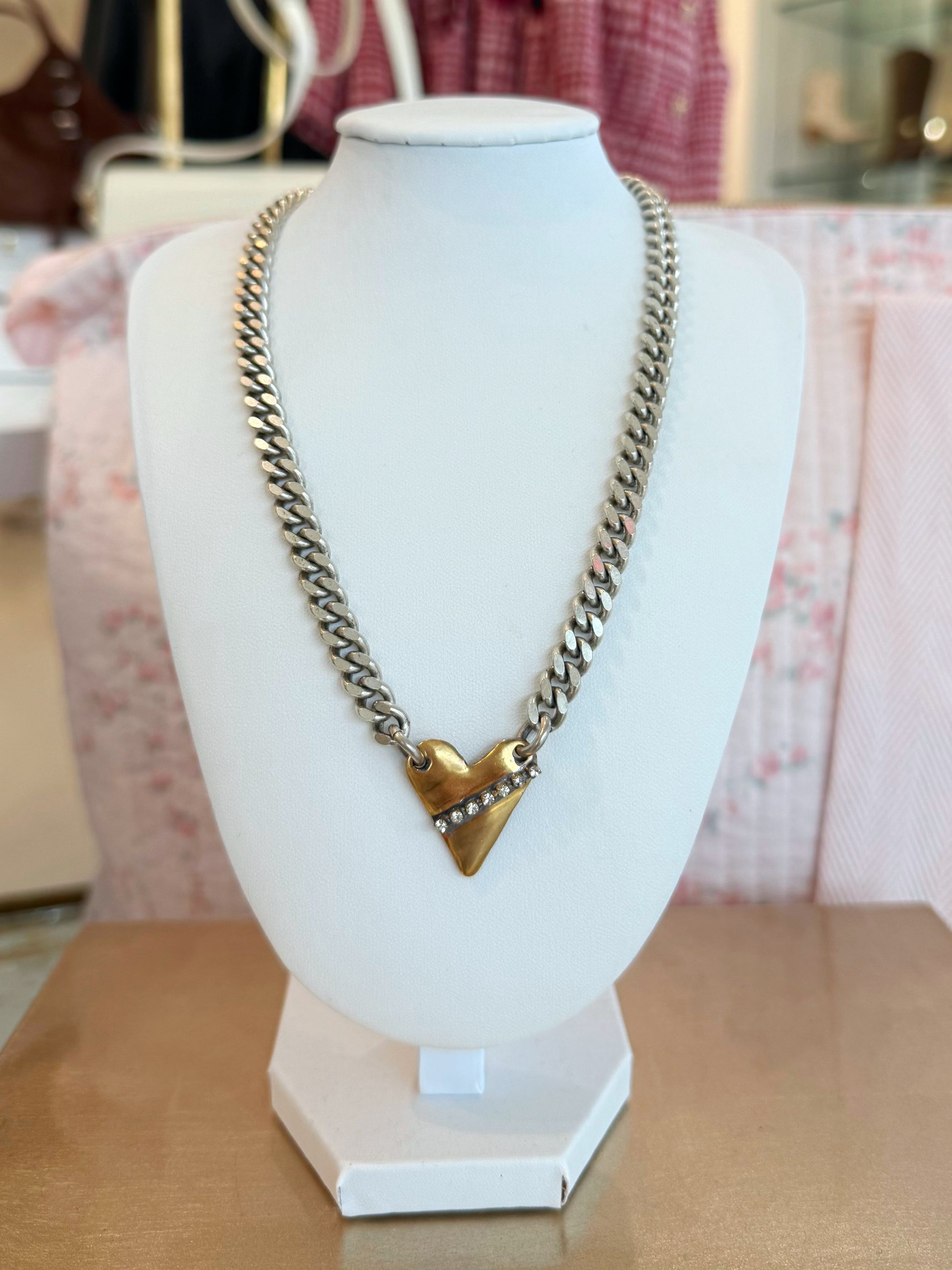 Ermine NY Diagonal Heart Necklace