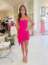 Prism Mesh Draped Mini Dress