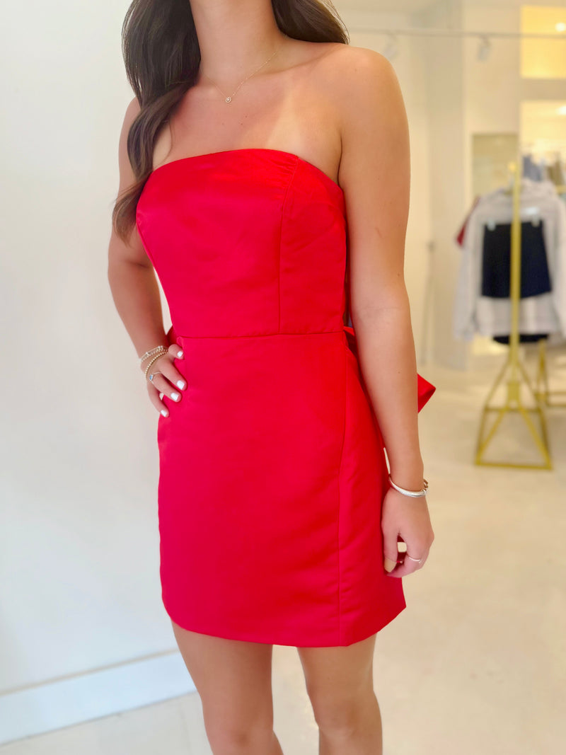 Melody Bow Back Taffeta Mini Dress