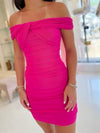 Harper Off The Shoulder Mesh Mini Dress