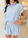KOCH Pixie Top in Baby Blue Winter Camellia
