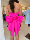 Melody Bow Back Taffeta Mini Dress