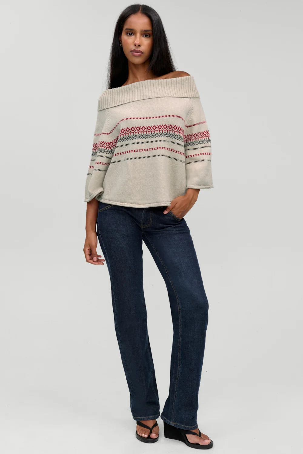 Frankies Bikinis Adams Cotton Knit Poncho
