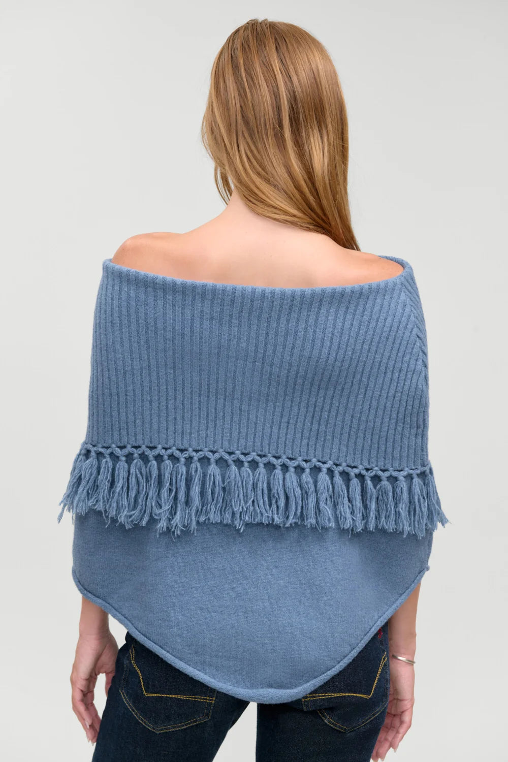 Frankies Bikinis Benny Knit Fringe Poncho