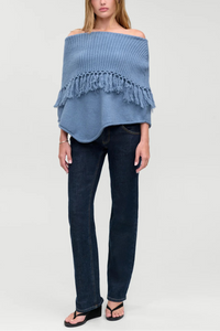 Frankies Bikinis Benny Knit Fringe Poncho