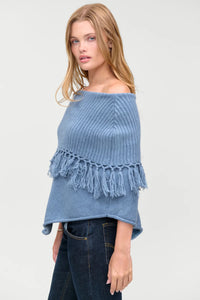 Frankies Bikinis Benny Knit Fringe Poncho