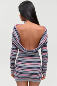 Frankies Bikinis Faith Cloudknit Turtleneck Dress in Rain Puddle